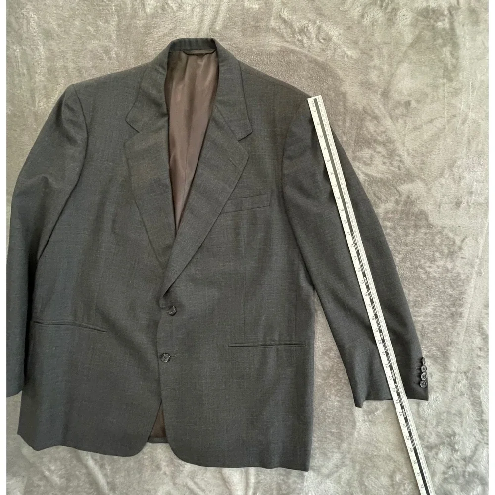 Walter Fong Vintage Custom Tailored Suit Charcoal 2pc Men's‎ 42R 34x28 Wool?